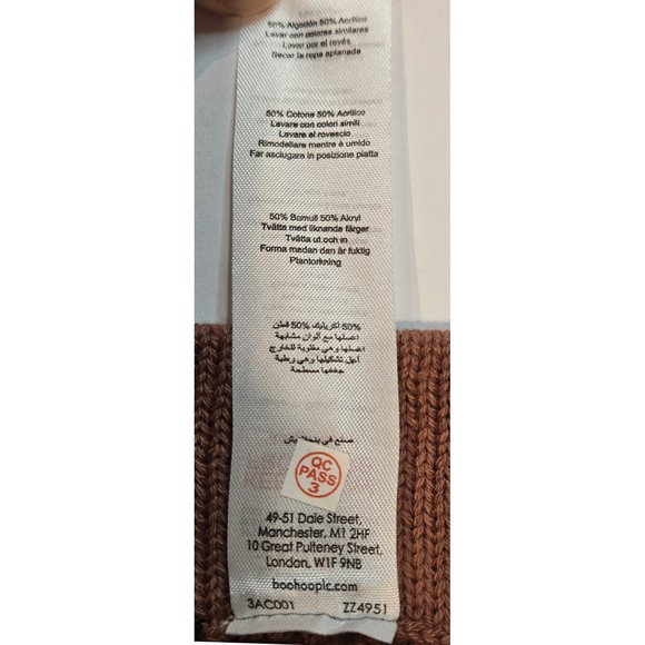 PrettyLittleThing Women's Maxi Skirt Crochet Stripe Brown Blue Size L - Picture 4 of 8